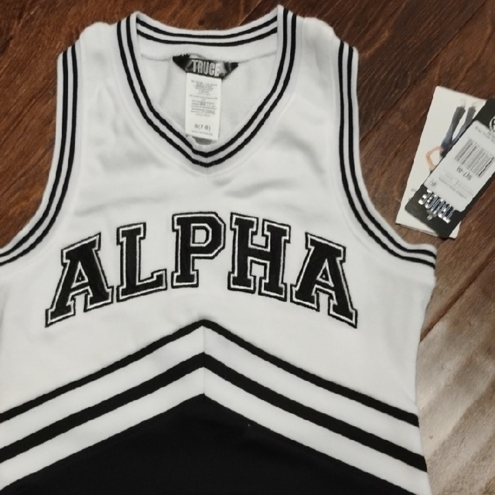 Topshop White and Black Varsity Tank